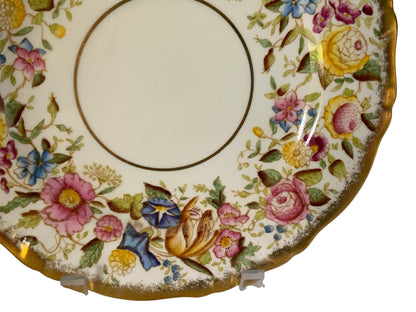Vintage Hammersley "Queen Anne" Bone China 9" Coupe Luncheon Plate Made in England 1940s-1950s