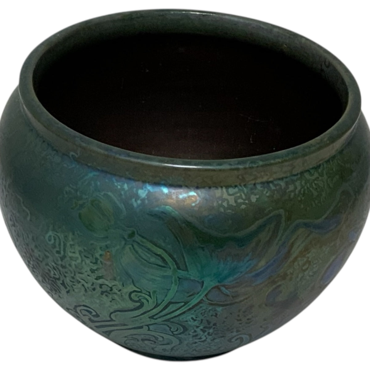Antique Weller Sicard Sicardo Art Nouveau Iridescent Floral Jardiniere American c. 1902-1907