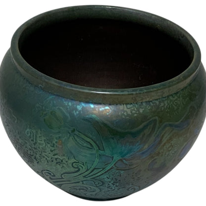 Antique Weller Sicard Sicardo Art Nouveau Iridescent Floral Jardiniere American c. 1902-1907