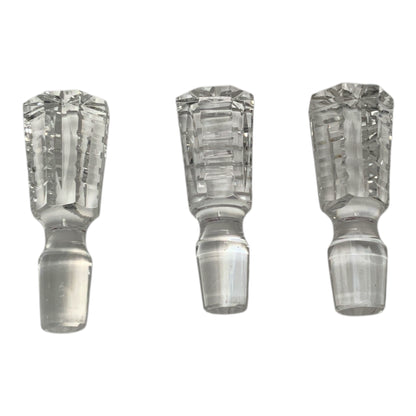 Set of Three Lismore Wine Decanters & Stoppers by Waterford Crystal Ireland 1960s-1990s