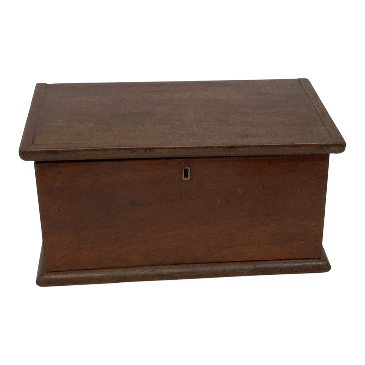 Antique 19th Century Mahogany Document Storage Box with Brass Lock c. 1850-1890
