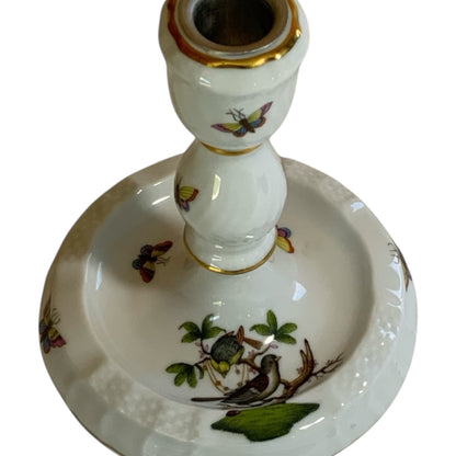 Vintage Herend Rothschild Bird Single Candlestick Holder 7915/RO Mint Condition Made in Hungary 1996