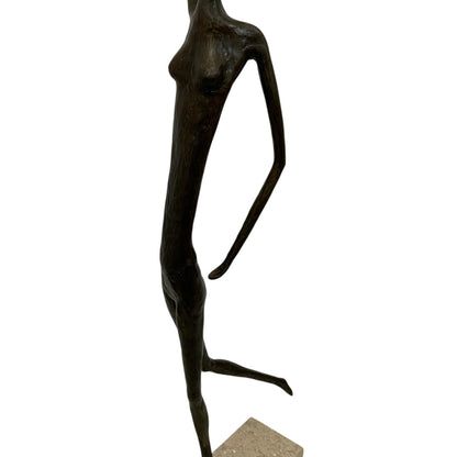 Aharon Bezalel Israeli Modernist Bronze Female Nude Sculpture, Late 1950s–1960s