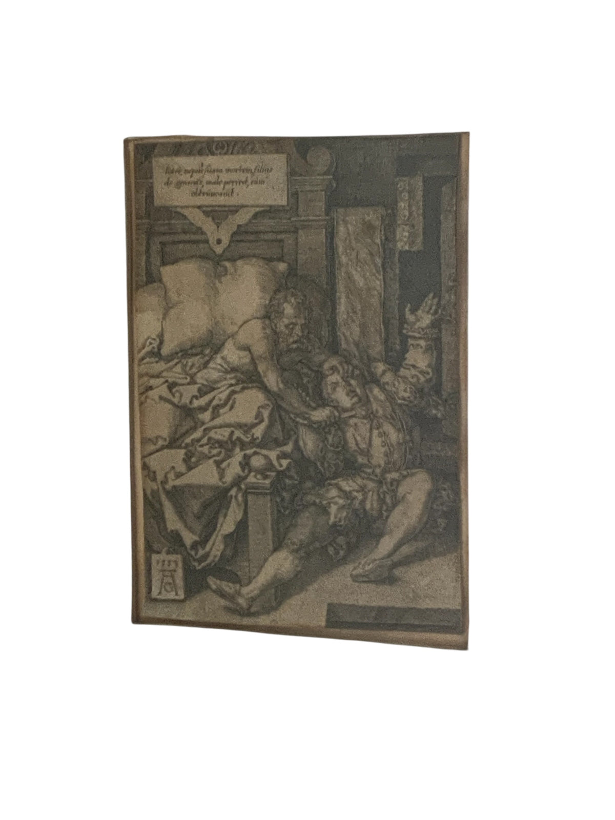 Antique Heinrich Aldegrever (1502-1558) Engraving Judge Herkinbald Stabbing His Nephew Germany 1553