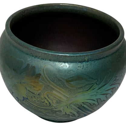 Antique Weller Sicard Sicardo Art Nouveau Iridescent Floral Jardiniere American c. 1902-1907