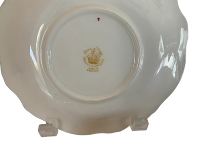 Vintage Hammersley "Queen Anne" Bone China Flat Cream Soup Bowl & Saucer England 1940s-1950s