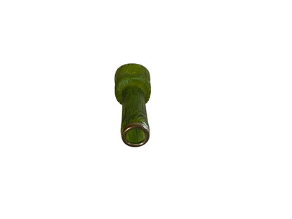 Antique Kralik / Franz Welz Bohemian Green Art Glass Vase Spiral Optic Base 7" Czech 1900-1920