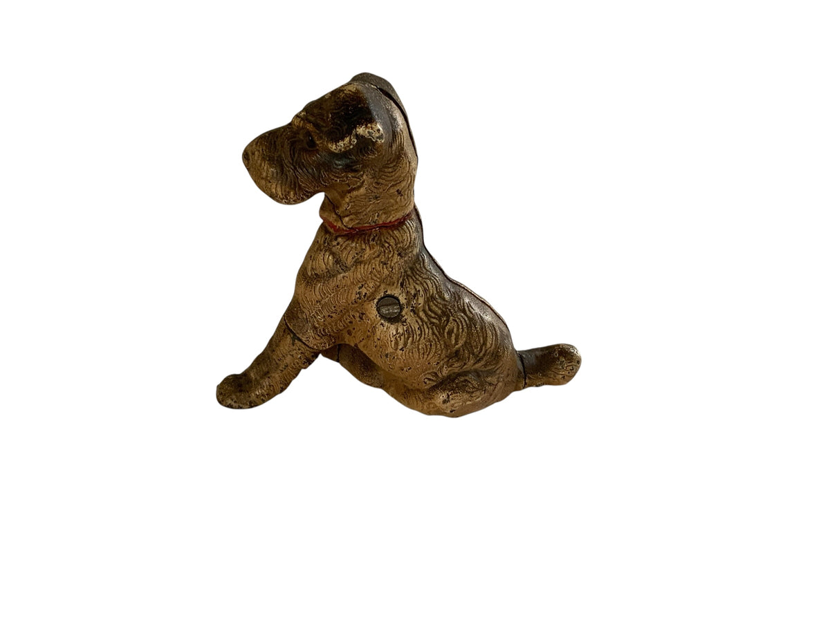 Vintage Hubley Wire-Haired Terrier Cast Iron Bank Made USA 1940s-1950s