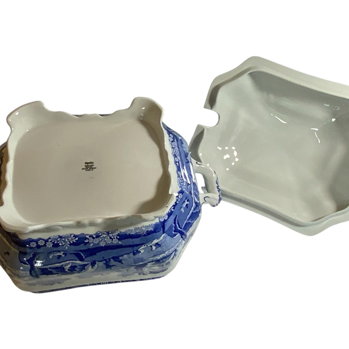 Vintage Authentic Spode Blue Italian Large Soup Tureen w/Lid England c.2000-2009