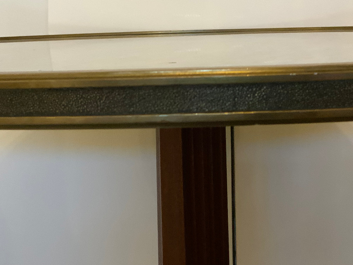 French Louis XVI/Regency Style Guéridon Table Mahogany Marble Top Brass Gallery 19th-20 Century