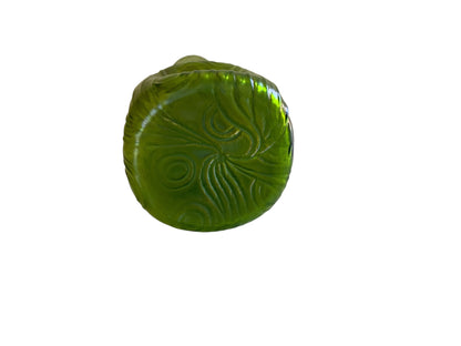 Antique Kralik / Franz Welz Bohemian Green Art Glass Vase Spiral Optic Base 7" Czech 1900-1920