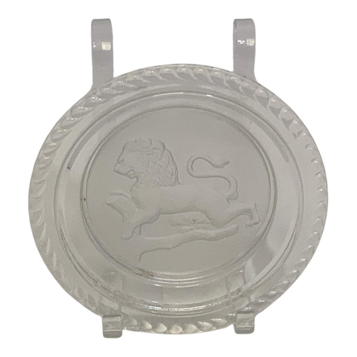 Antique Gillinder & Sons 6" Frosted Lion Covered  Cheese / Butter Dish with Underplate America c. 1876–1900