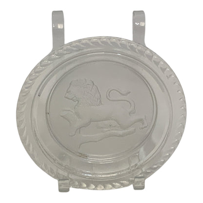 Antique Gillinder & Sons 6" Frosted Lion Covered  Cheese / Butter Dish with Underplate America c. 1876–1900