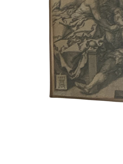 Antique Heinrich Aldegrever (1502-1558) Engraving Judge Herkinbald Stabbing His Nephew Germany 1553