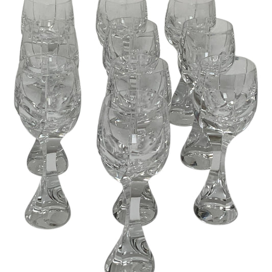 Vintage Set of 10 Baccarat Neptune Crystal Water Goblets 8¼" Discontinued Signed France 1988-1993