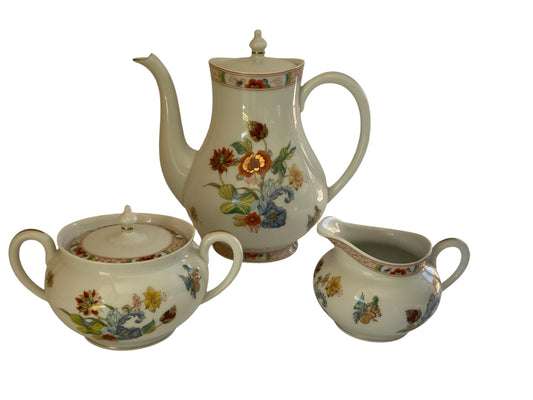 Vintage Haviland Limoges Cathay Coffee Pot Creamer Sugar Set Made in France 1973-1991