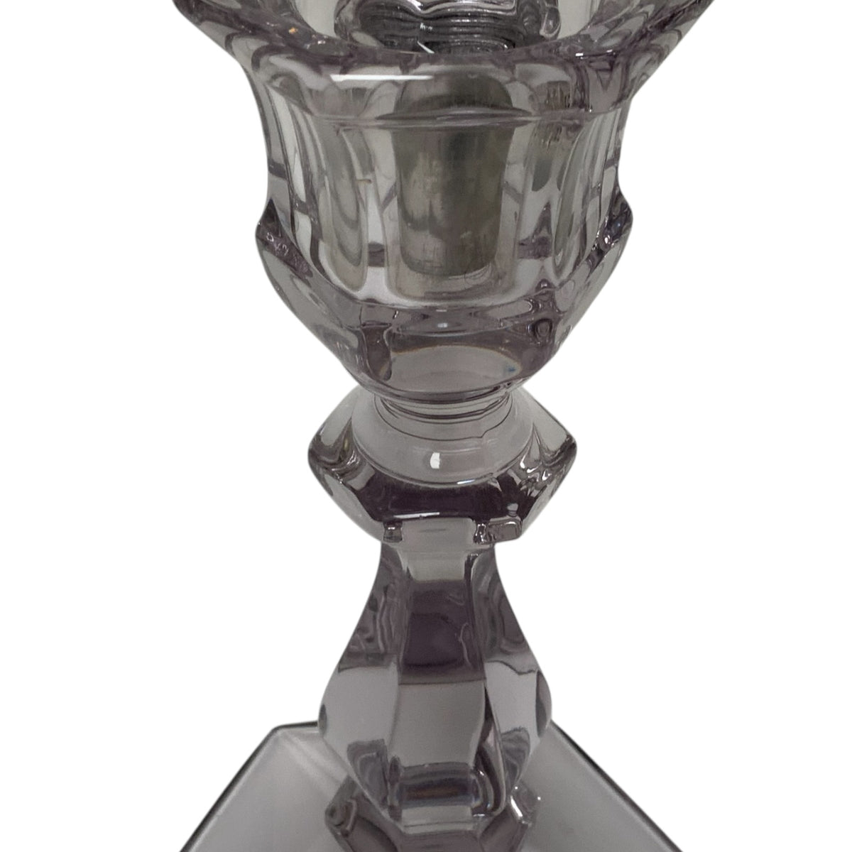 Antique Heisey Glass Puritan 3-Light Candelabra #300 Complete Prisms Sun Purple Tint c.1904-1915