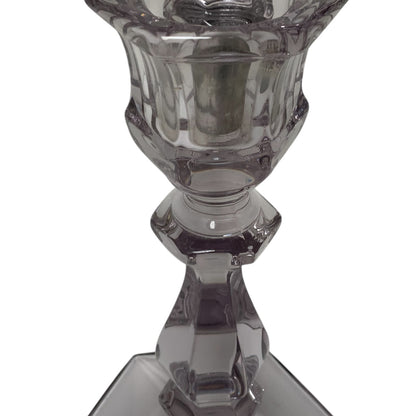 Antique Heisey Glass Puritan 3-Light Candelabra #300 Complete Prisms Sun Purple Tint c.1904-1915