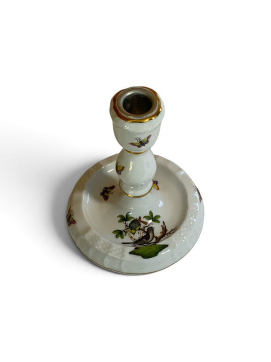 Vintage Herend Rothschild Bird Single Candlestick Holder 7915/RO Mint Condition Made in Hungary 1996