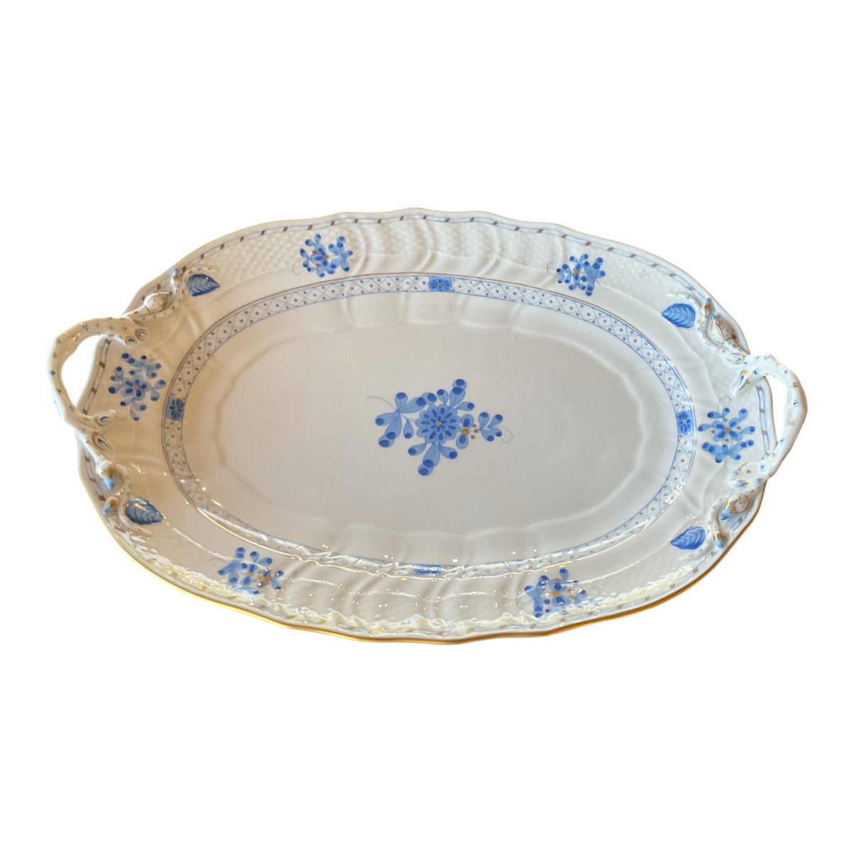 Herend Blue Garden WB-3 157-Piece Hand-Painted Porcelain Estate Dinner Service for 20 Hungary 1980s