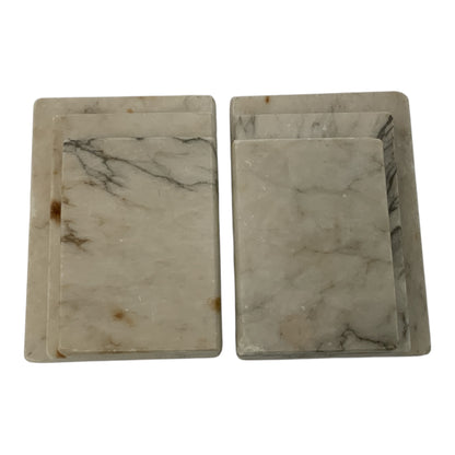 Pair of Vintage Italian Attributed Marble Graduated Book Bookends c. 1960s–1970s