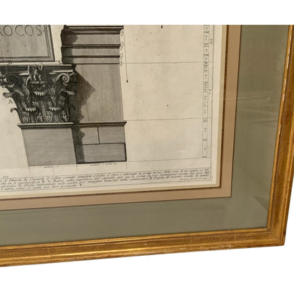 Giovanni Battista Piranesi "Le Antichità Romane Vol. IV Pl. XLII" Engraving 1756-1757 Provenance Custom Framed by J. Pocker & Son, NYC