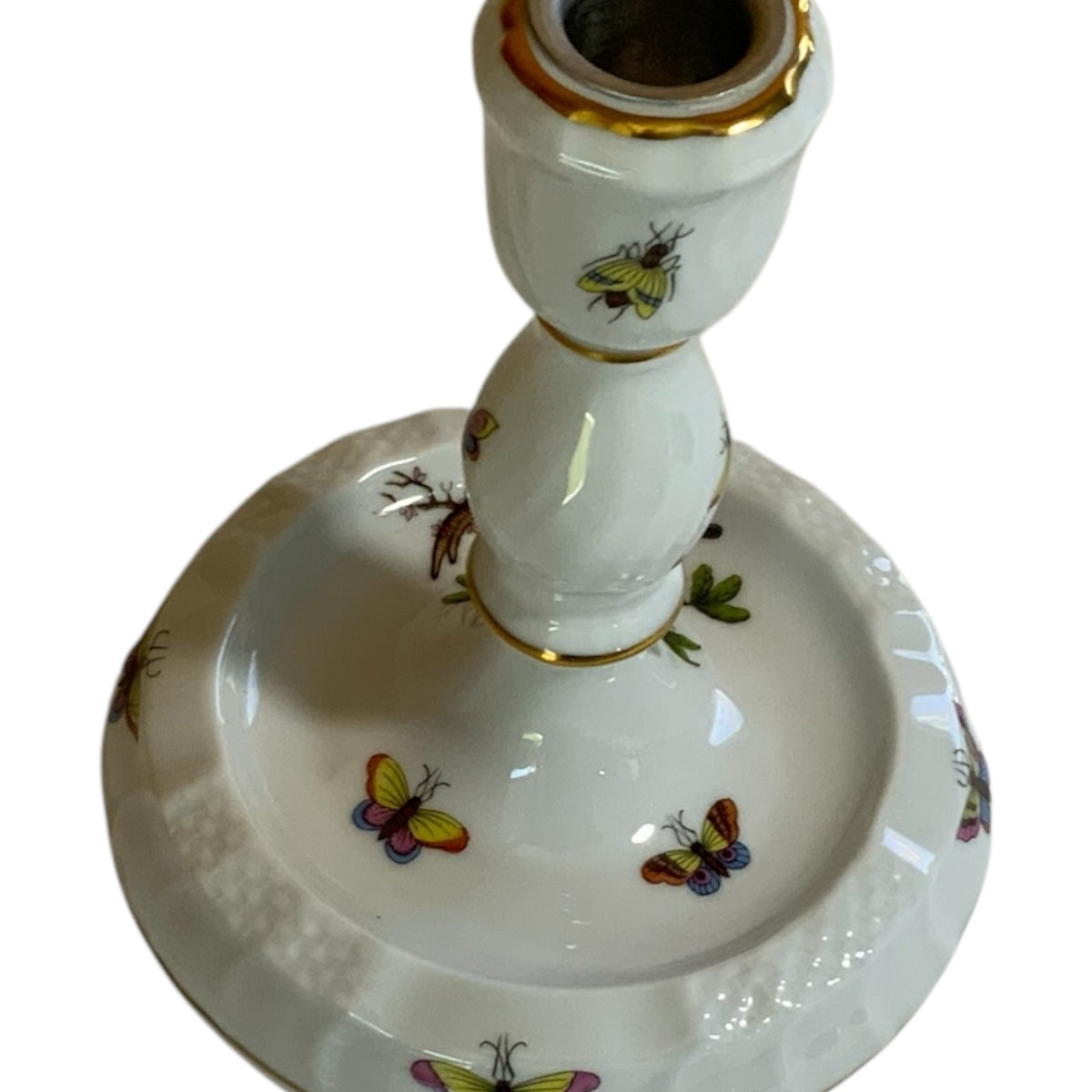Vintage Herend Rothschild Bird Single Candlestick Holder 7915/RO Mint Condition Made in Hungary 1996