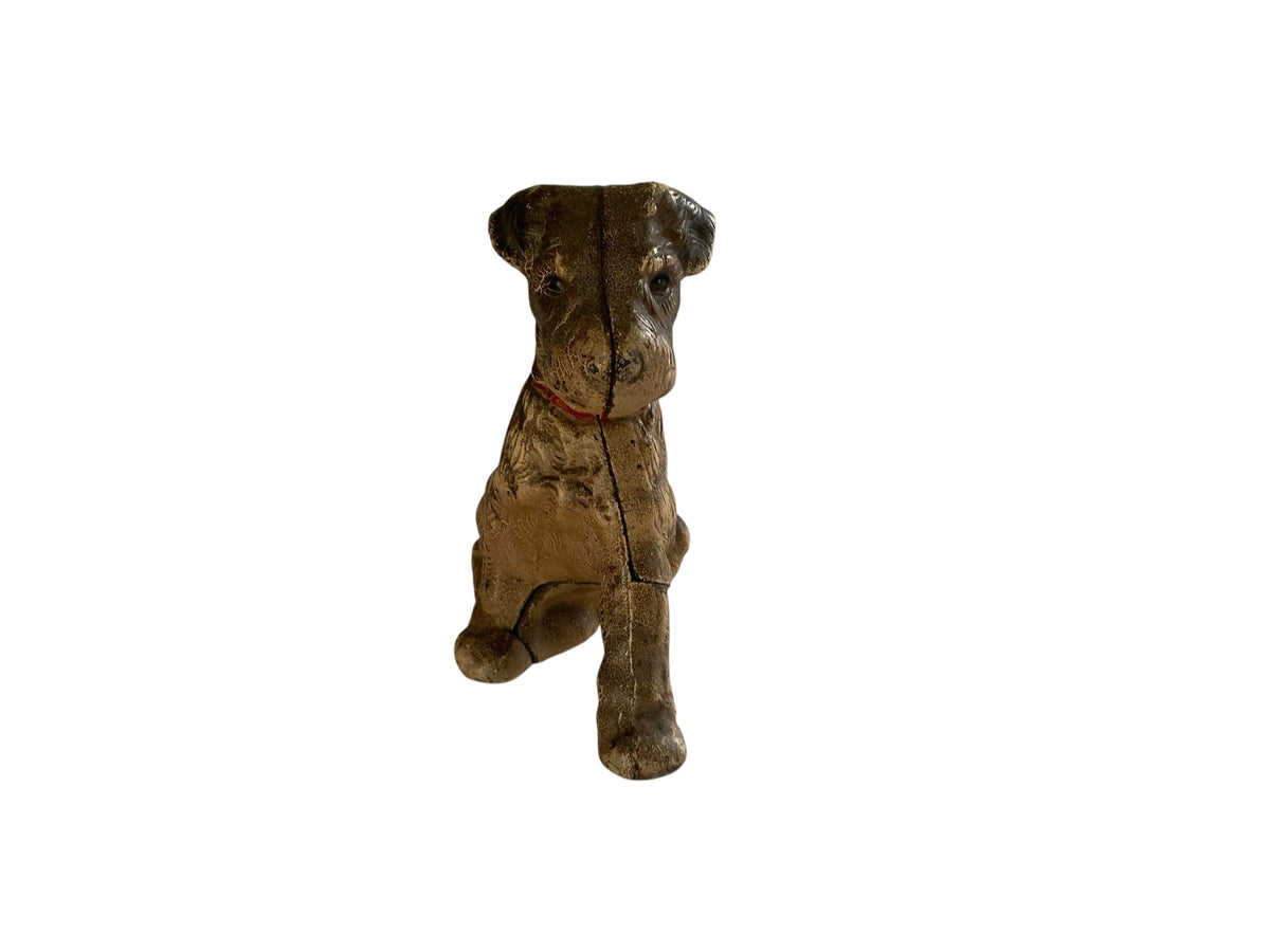 Vintage Hubley Wire-Haired Terrier Cast Iron Bank Made USA 1940s-1950s