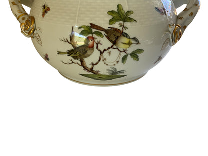 Herend Rothschild Bird Round Soup Tureen Base w/Handles Porcelain 19/RO Made in Hungary
