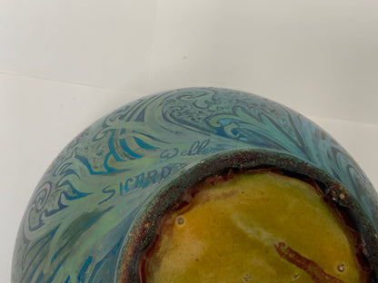 Antique Weller Sicard Sicardo Art Nouveau Iridescent Floral Jardiniere American c. 1902-1907