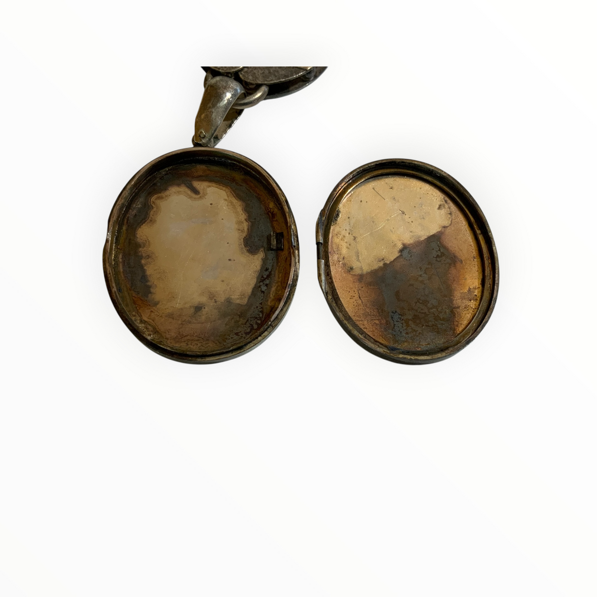 Antique Aesthetic Period Movement Mixed-Metal Floral Locket Necklace England c. 1880–1895