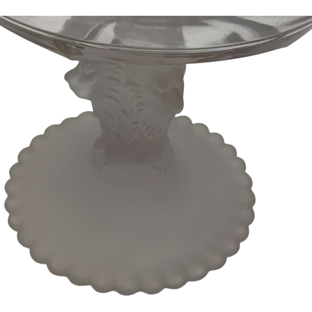 Antique Gillinder & Sons Frosted Lion Pattern 12" Covered Glass Compote, America c. 1876–1900