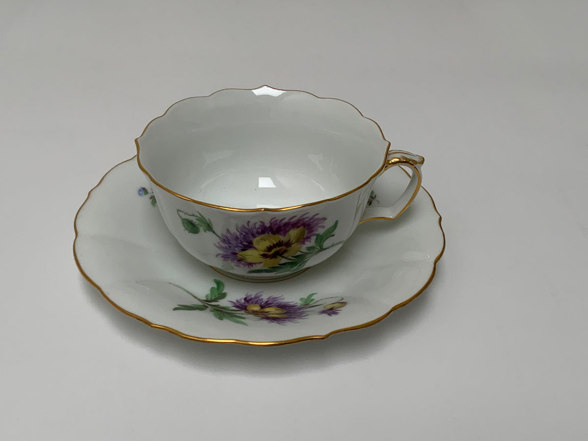 Vintage Rare Meissen Pfeiffer Period 25-Piece Multi-Floral Botanical Coffee & Dessert Service First Quality c1924-1934