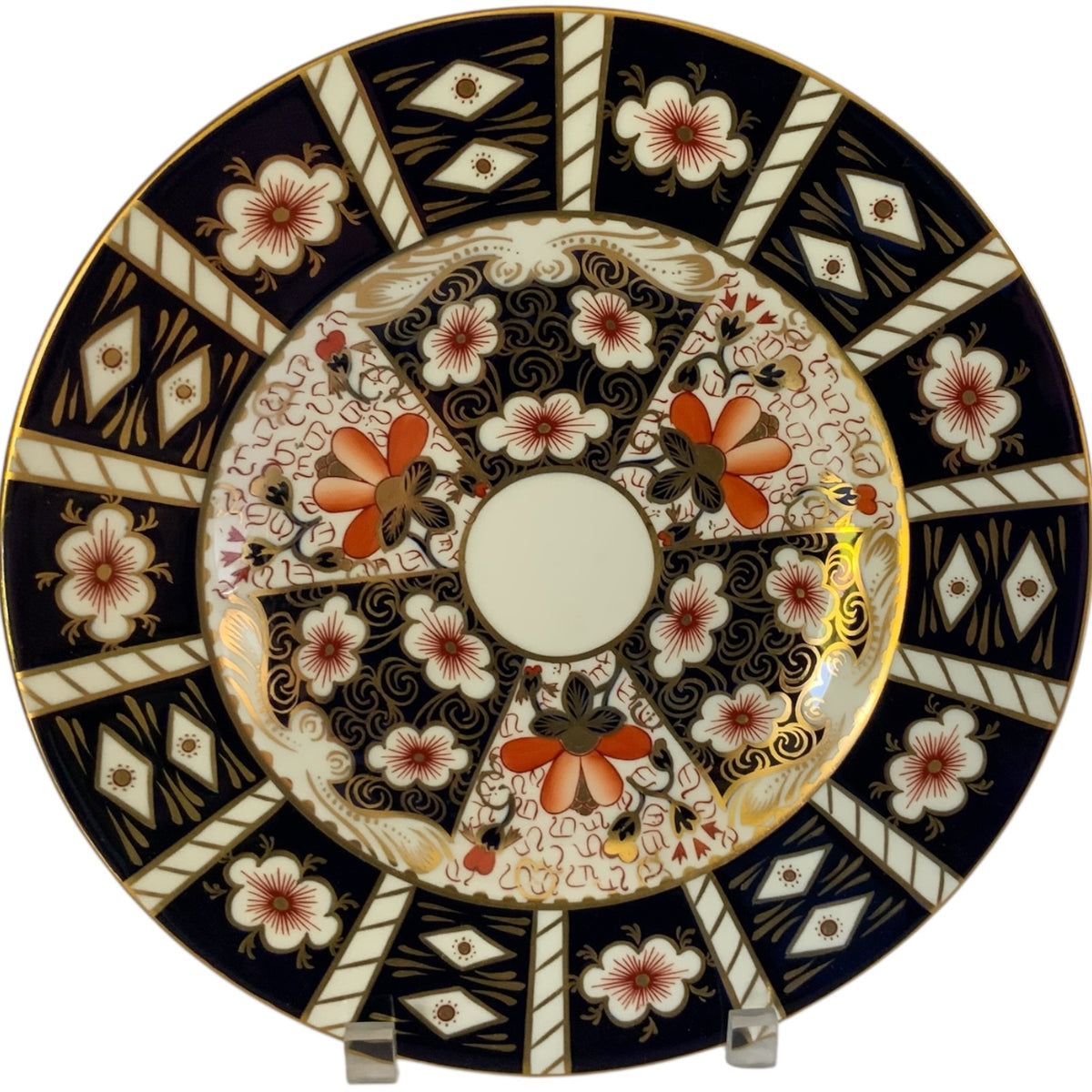 Vintage Royal Crown Derby Traditional Imari Bone China Dinner Plate Pattern 2451 Made in England 1921-1964