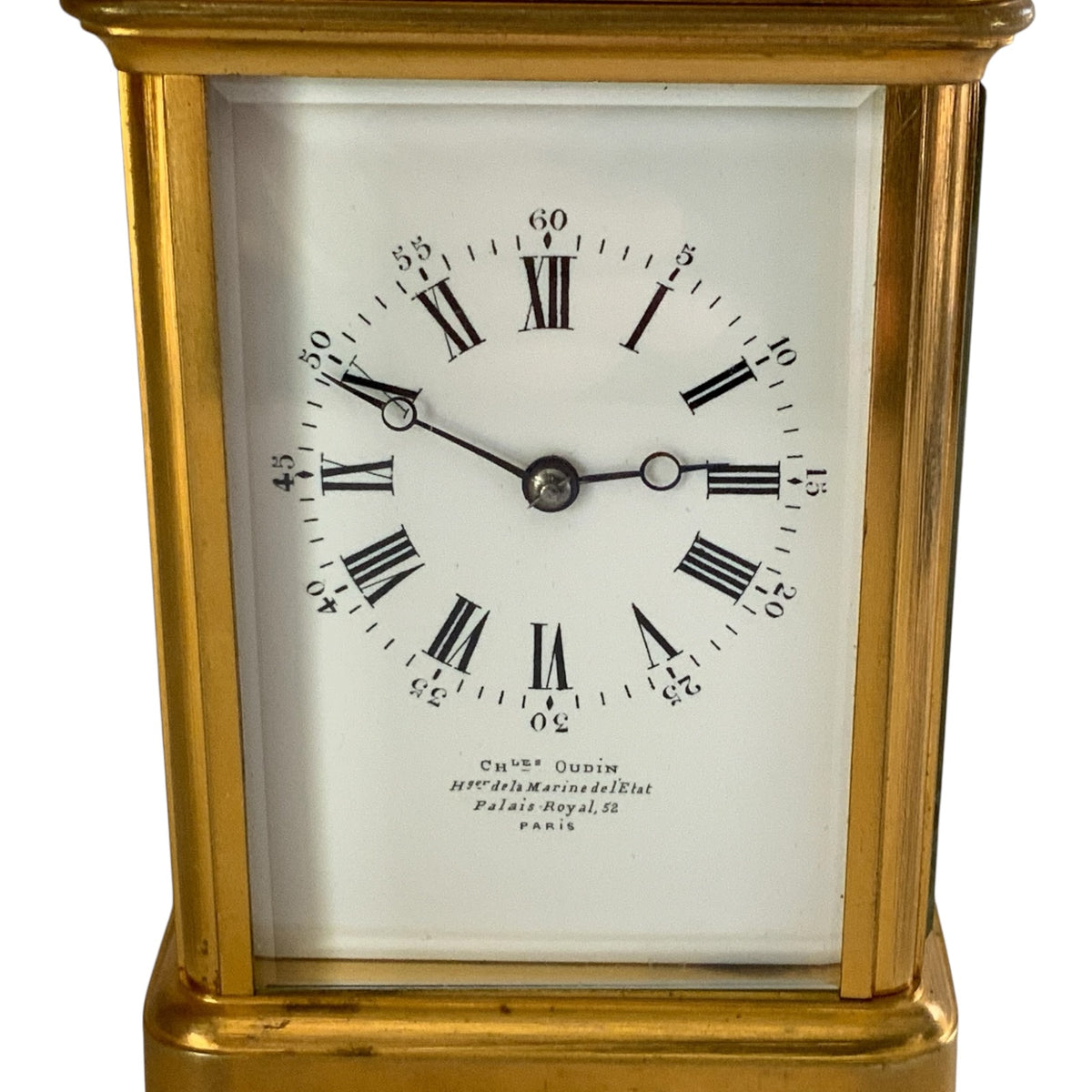 Antique Charles Oudin French Brass Gorge-Cased Timepiece Carriage Clock Paris c1860–1870 NOT TESTED