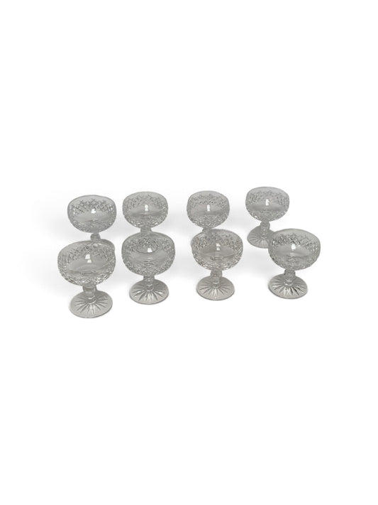 Vintage Waterford Crystal Boyne Cut Foot Champagne Tall Sherbet Glasses Set of 8 Ireland 1968-2017