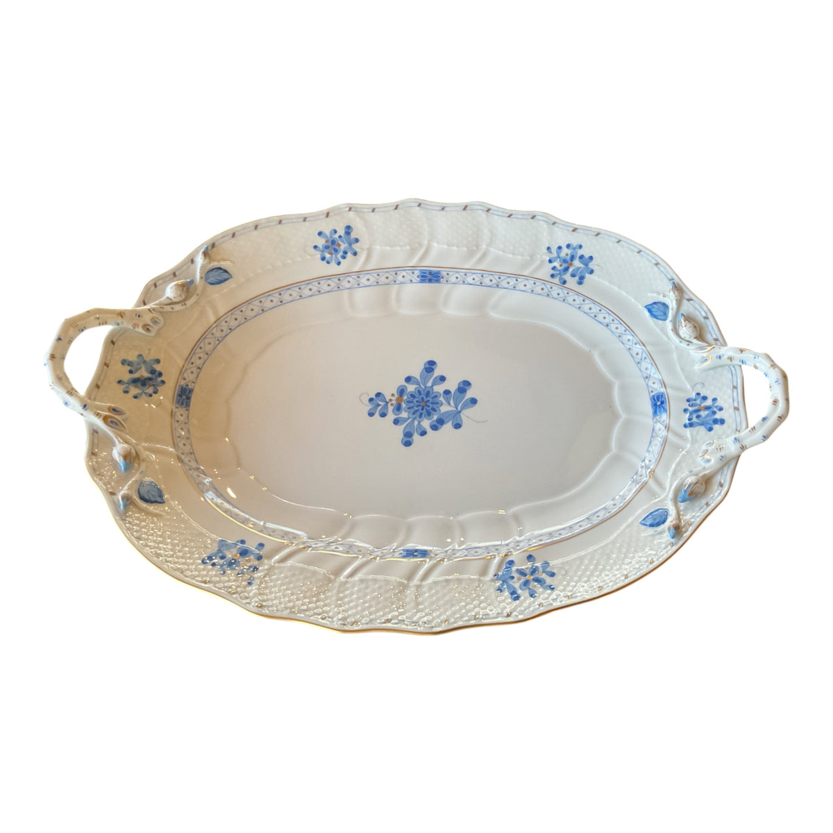 Herend Blue Garden WB-3 157-Piece Hand-Painted Porcelain Estate Dinner Service for 20 Hungary 1980s
