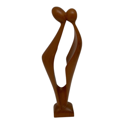 Simon Randers Danish Modern Carved Wood Abstract Lovers Sculpture c. 1960s