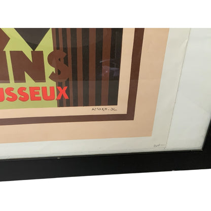 Vintage Amoro “Anjou Vins Mousseux” French Art Deco Lithographic Advertising Poster France c. 1932