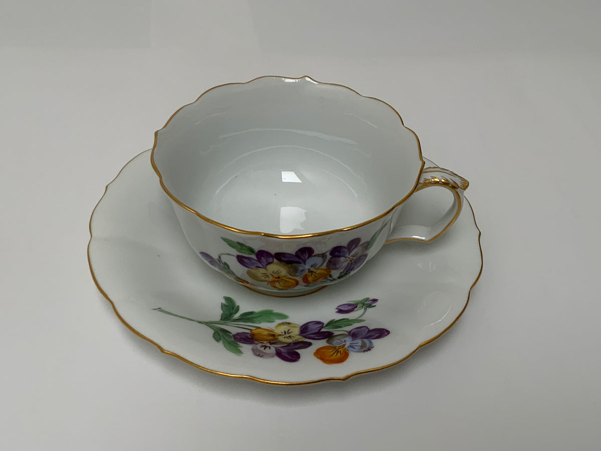 Vintage Rare Meissen Pfeiffer Period 25-Piece Multi-Floral Botanical Coffee & Dessert Service First Quality c1924-1934