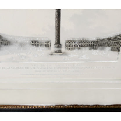 Pair of 19th C. French Architectural Engravings of Place Vendôme Custom Framed by J. Pocker & Son, NYC