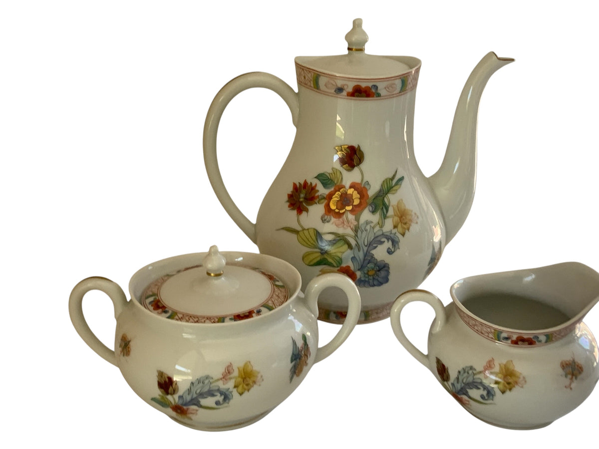 Vintage Haviland Limoges Cathay Coffee Pot Creamer Sugar Set Made in France 1973-1991