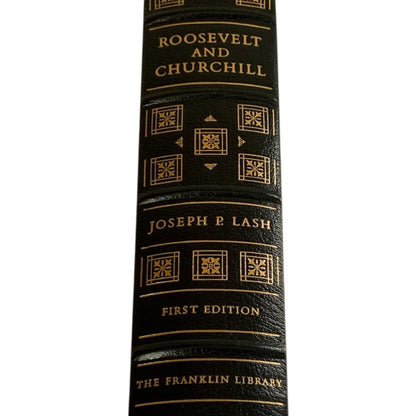 Franklin Mint Limited 1st Edition Full Leather Bound Book Roosevelt & Churchill 22K Gilt Moiré 1976 UNREAD
