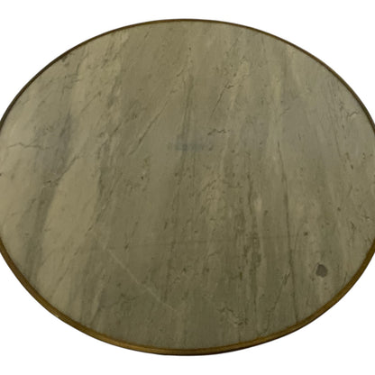 French Louis XVI/Regency Style Guéridon Table Mahogany Marble Top Brass Gallery 19th-20 Century