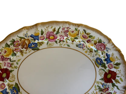 Vintage Hammersley "Queen Anne" Bone China 13.5" Oval Serving Platter Made in England 1940s-1950s
