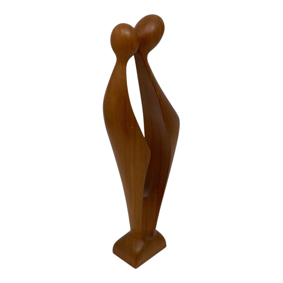 Simon Randers Danish Modern Carved Wood Abstract Lovers Sculpture c. 1960s
