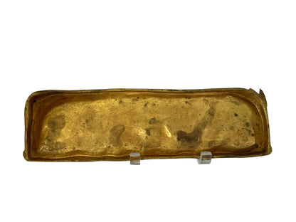 Rare Antique French Art Nouveau Signed Gilt Bronze Swan Pen Tray by G. Huygens, 12" Made in France 1895-1910