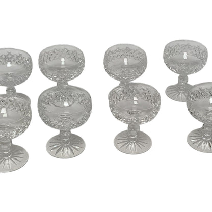 Vintage Waterford Crystal Boyne Cut Foot Champagne Tall Sherbet Glasses Set of 8 Ireland 1968-2017