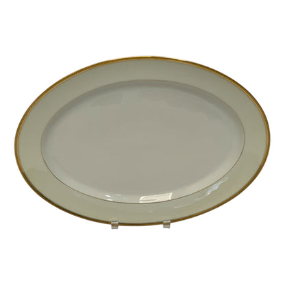 Antique Haviland & Co. Limoges France 16" Oval Serving Platter with Gold Border c. 1894-1931