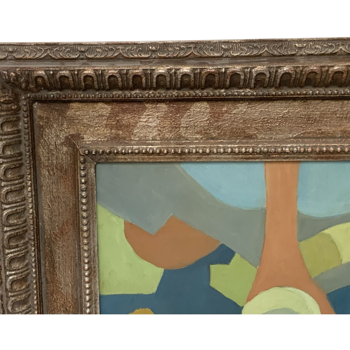 Mid-Century Modern Cubist Abstract Still Life Painting on Canvas Signed “Daler” USA c. 1945–1965